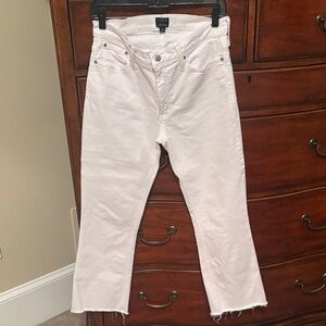 J. Crew Factory White Cropped Straight Jeans